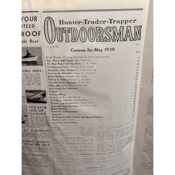 Hunter Trapper Trader OUTDOORSMAN MAGAZINE May 1939 Fishing Outdoorsman - Picture 6 of 9